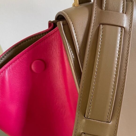 Celine Medium Bicolor pink/ Tan Leather Bag W/Shoulder Strap‎ NEW IN PKG - Picture 4 of 13
